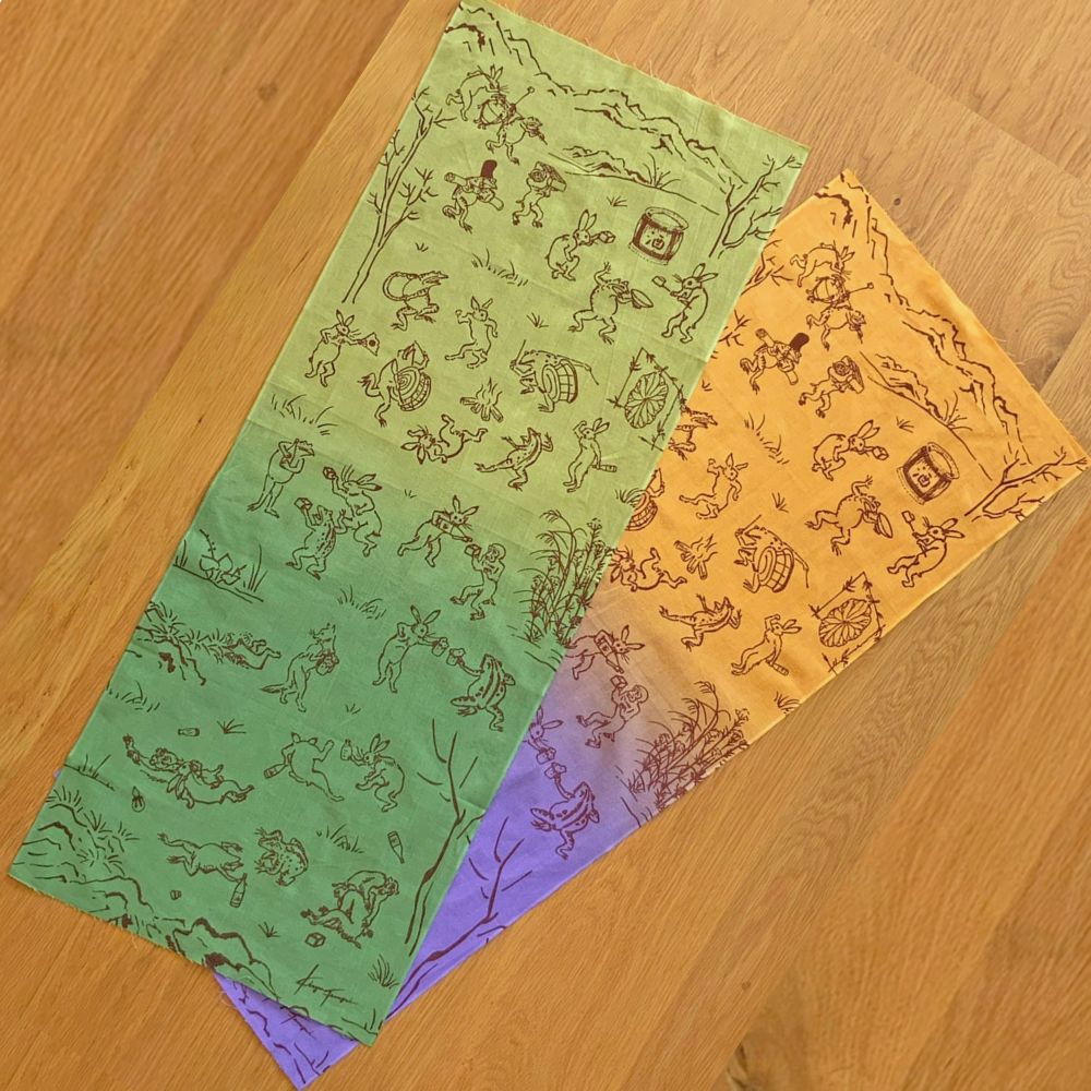 桐生てぬぐい｜鳥獣戯画【宴】